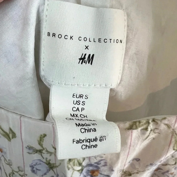 NWOT Brock Collection X H&M Lyocell-blend Dress Floral White Casual Women Small - Picture 11 of 12